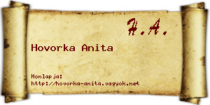 Hovorka Anita névjegykártya
